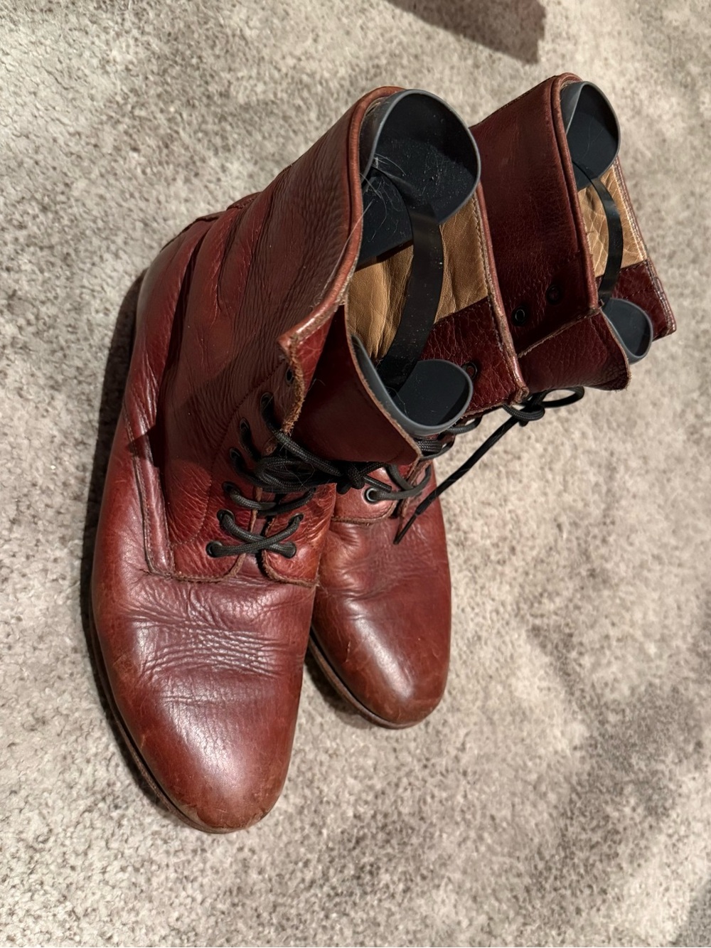 Dieppa Restrepo Women's Lace-Up Leather Boots in Rustic Red